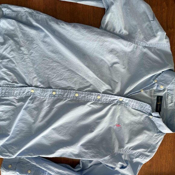 Ralph Lauren Classic Fit Button-Down Shirt Blue Size L - Picture 2 of 6